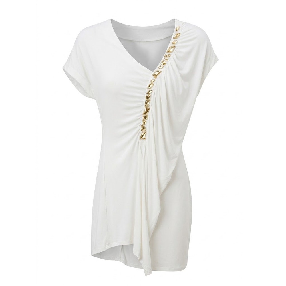 Faith Connexion Mini Dress Womens White Asymmetric Grecian Goddesscore Y2K Goth